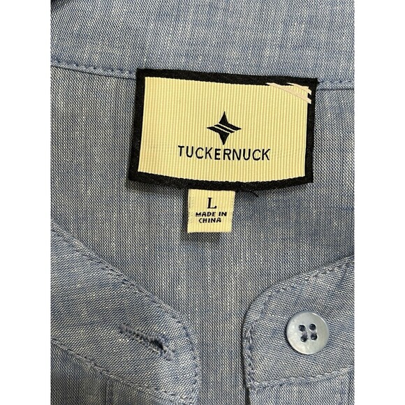 Tuckernuck Lydell Button Front Maxi Dress sz L Womens Chambray Beachy Coastal - Picture 14 of 16